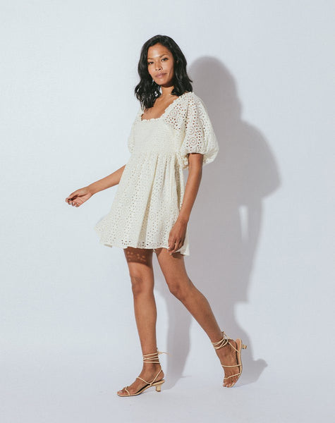 Shop Lucca Mini Dress Cream | Cleobella